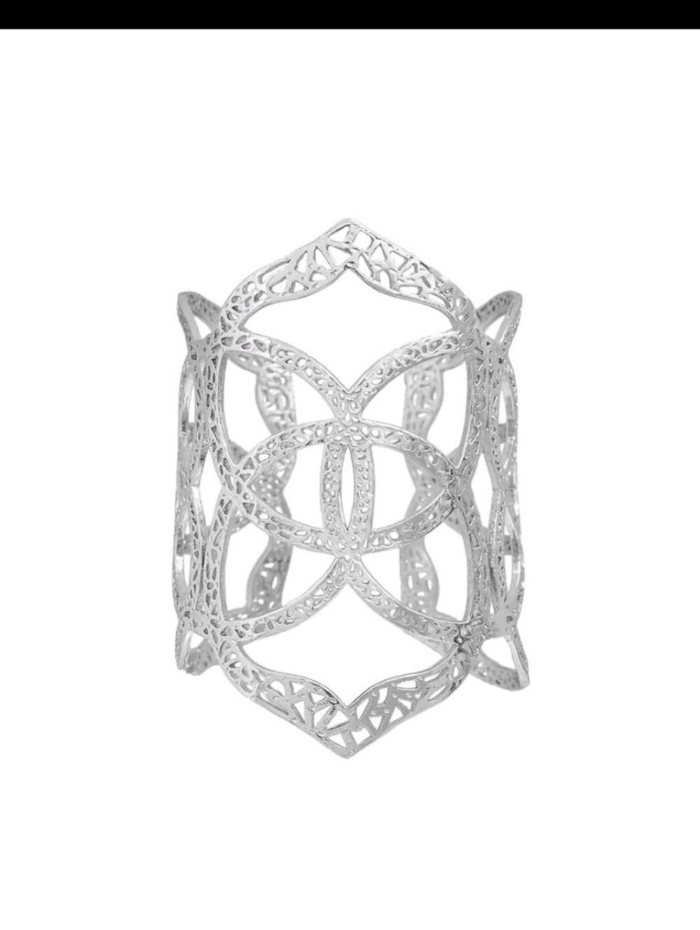 Kendra Scott Roni Silver Filigree Open Cuff Statement Bracelet